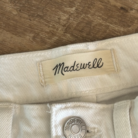 Madewell White Denim High Rise Cut Off Shorts Size 27 - Picture 5 of 7